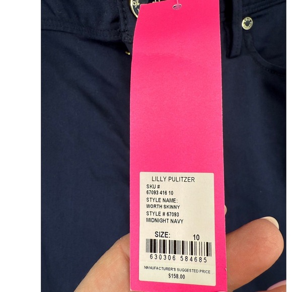 Lilly Pulitzer Worth Skinny Pants Midnight Navy Size 10 NWT Classic Preppy - Picture 4 of 11
